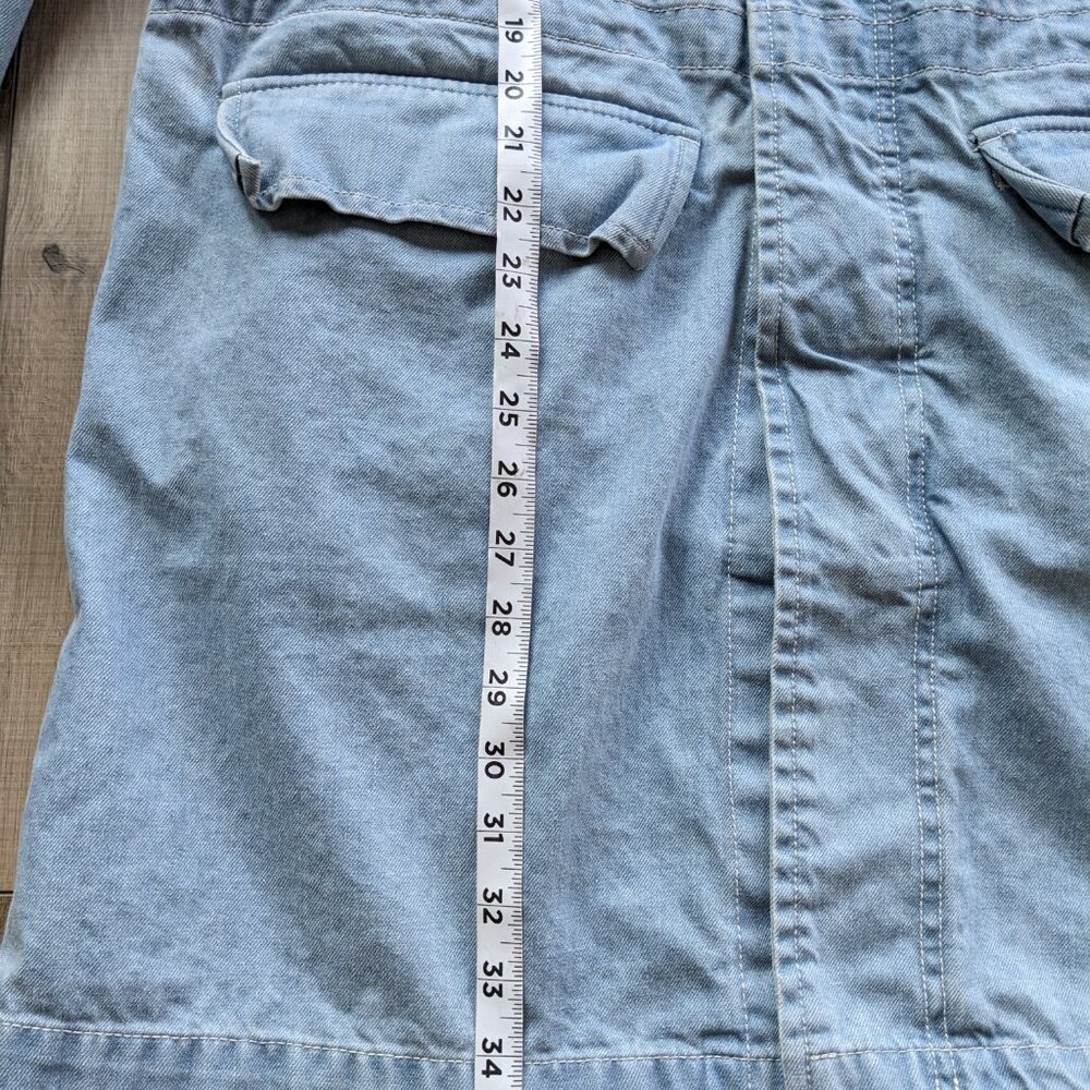 Stussy Denim Chore Jacket Men's Small Hoodie Barn Coat Jean Parka Workwear - Picture 5 of 16